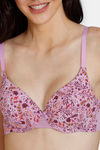 Zivame Robin's Song Padded Wired 3/4th Coverage T-Shirt Bra - Violet Tulip — thumbnail 4